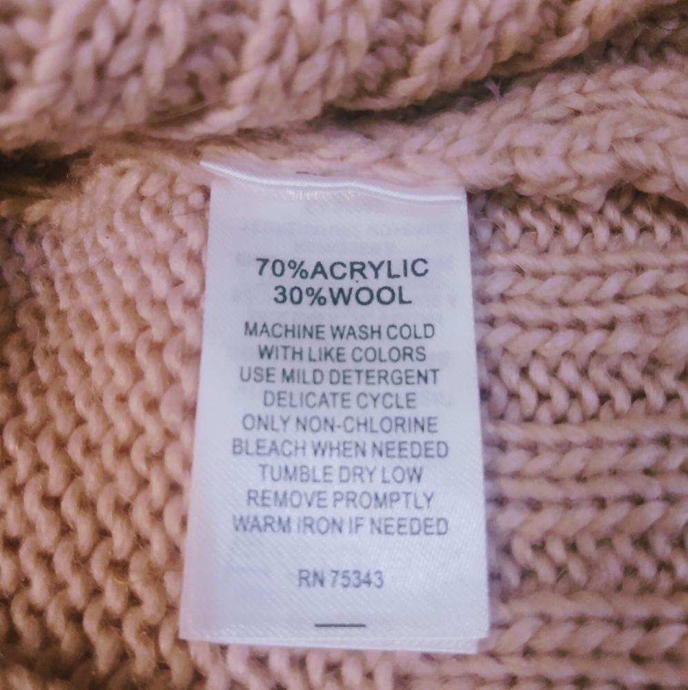 Ruby Moon Anthropologie pink wool blend slouchy cable knit dolman arm sweater M - Picture 7 of 10